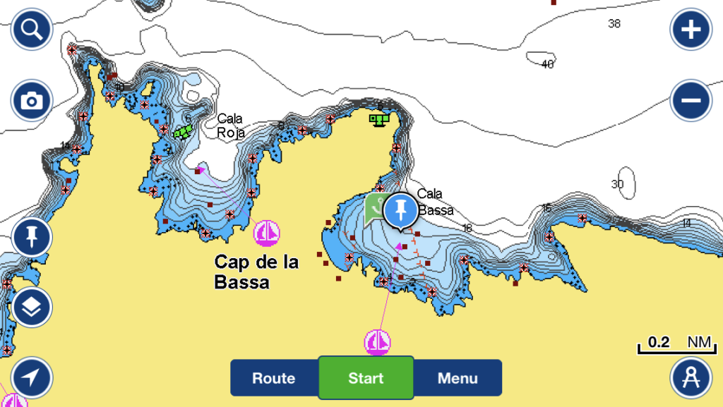 Navegar Cala Bassa Ibiza Navionics